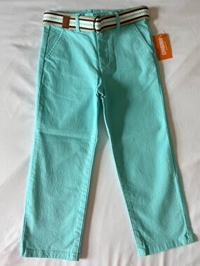 Gymboree Teal Chino Pants with Striped Belt